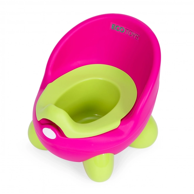 Dziecięcy nocnik ECOTOYS różowo-zielony z antypoślizgowymi nogami