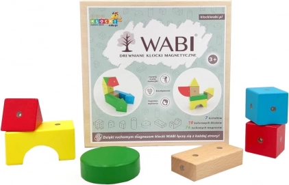 Drewniane magnetyczne klocki WABI 20 elementów