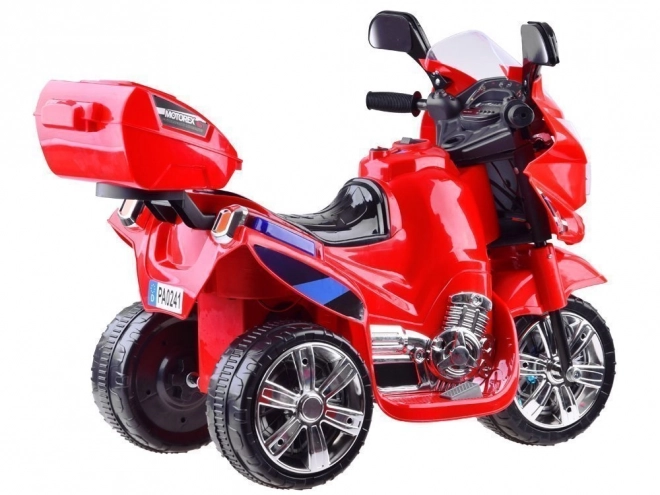 Dziecięcy motocykl sportowy z kolorowym oświetleniem LED – Czerwona