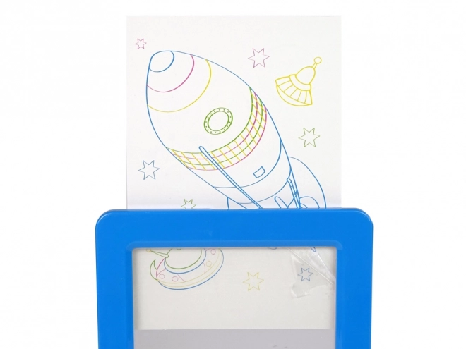 Magiczne oświetlane 3D okulary na tablicy niebieskie