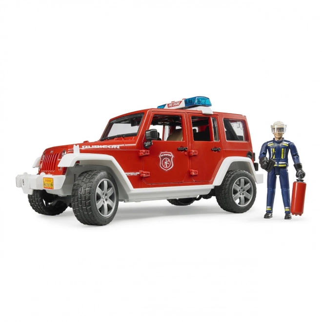 Bruder Czerwony JEEP WRANGLER Straż Pożarna z figurką i akcesoriami