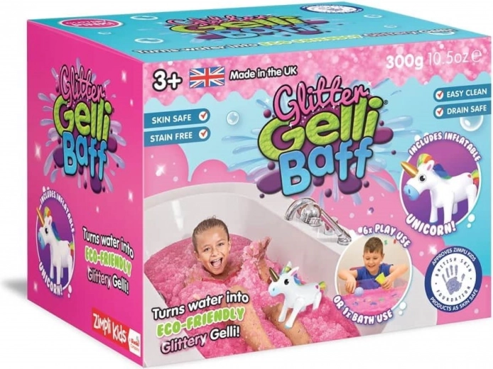 Zamienia wodę w brokatową żelową galaretkę