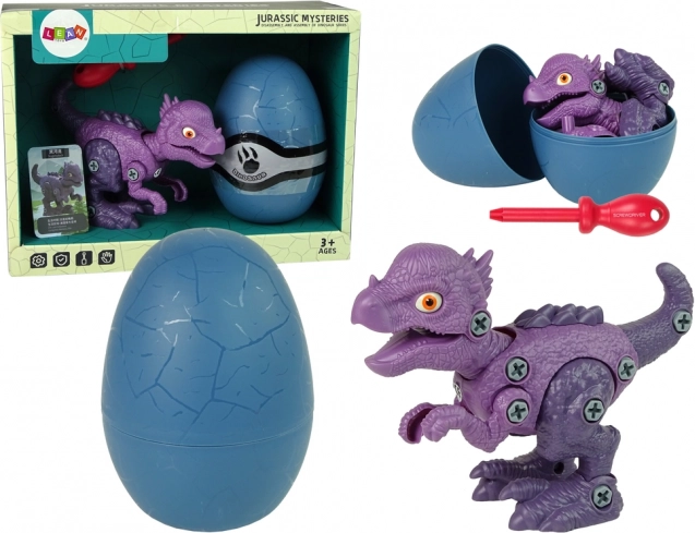 Zestaw konstrukcyjny dinozaur STYGIMOLOCH z jajkiem i śrubokrętem – fioletowy