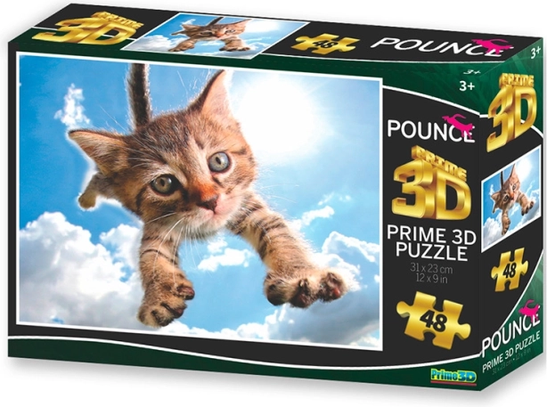 Puzzle 3D Skaczący kot: Sparkles 48 elementów