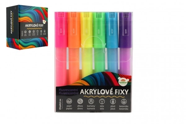 Fluorescencyjne markery akrylowe na różne powierzchnie 6 szt.