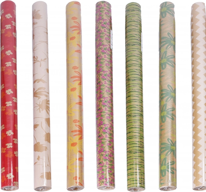 Papier do pakowania avana natur 0,7 × 2 m – mix motywów