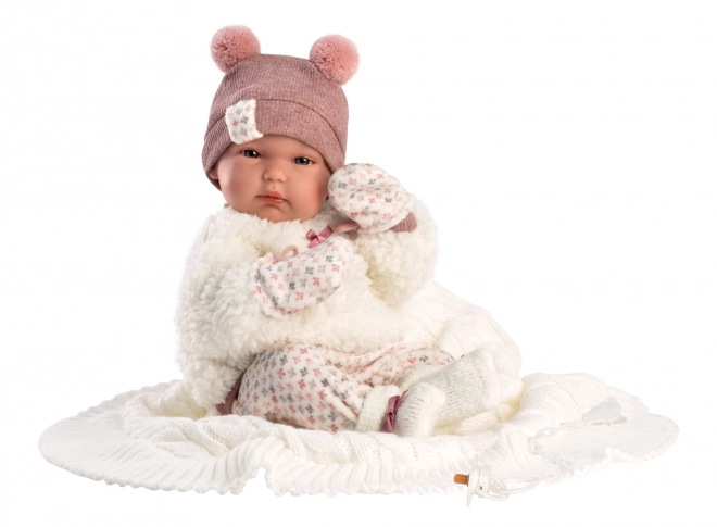 Llorens 63576 NEW BORN HOLČIČKA - realistyczna lalka niemowlę z całkowicie winylowym ciałem - 35 cm