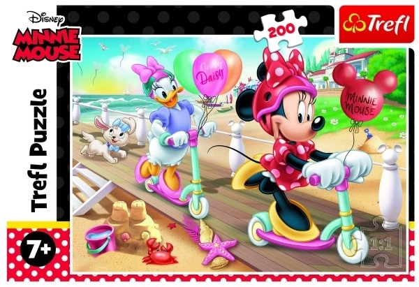 Puzzle 200 elementów Minnie na plaży Disney Minnie