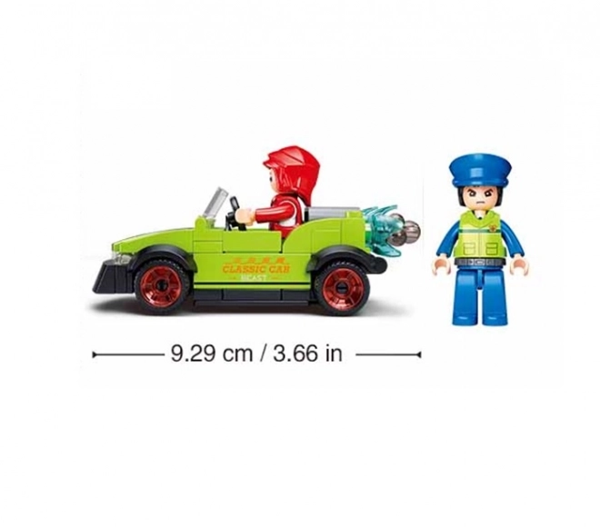 Sluban Metropolis M38-B1217D Przebrany bandyta w samochodzie i policjant na motocyklu