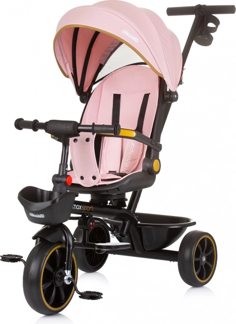 Rowerek trójkołowy z daszkiem Max Sport 2w1 Flamingo