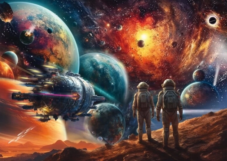 Puzzle kosmiczne barwy – podróż przez kosmos 1000 elementów SCHMIDT