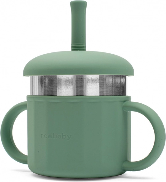 Silikonowy kubek 2w1 New Baby zielony