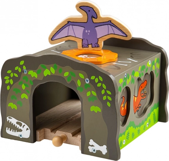 Bigjigs Rail – tunel dinozaura T. rex do drewnianych kolejek