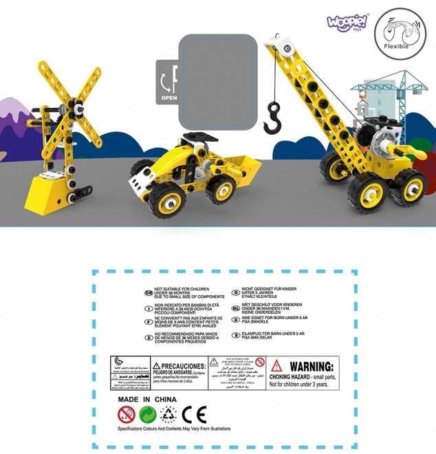 Woopie Pojazdy Budowlane 8w1 Zestaw Konstrukcyjny Klocki
