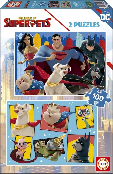 Educa puzzle DC Liga superzwierzaków 2×100 elementów