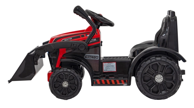 Dziecięcy traktor elektryczny z lemieszem – Czerwony