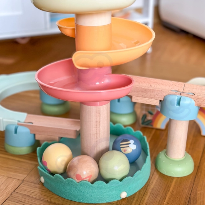 Drewniana kulkowa ścieżka z ksylofonem Tooky Toy 44 szt.