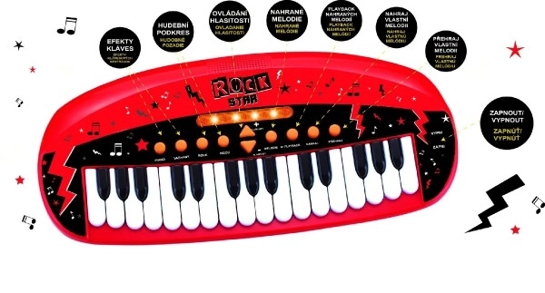 Dziecięce pianino ROCK STAR z 31 klawiszami