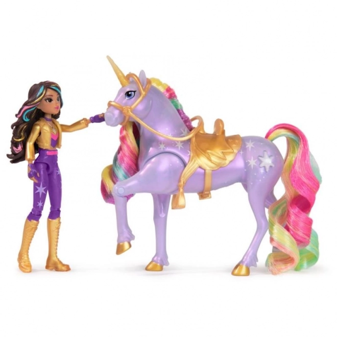 Świetlny jednorożec i figurka Sophia & Wildstar