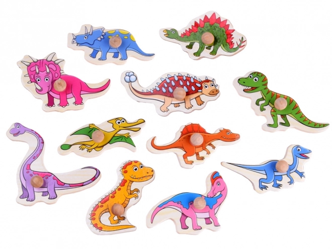 Drewniane puzzle dinozaury