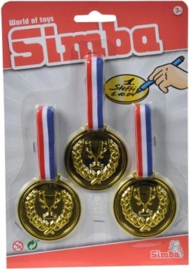Zestaw trzech złotych medali 6 cm