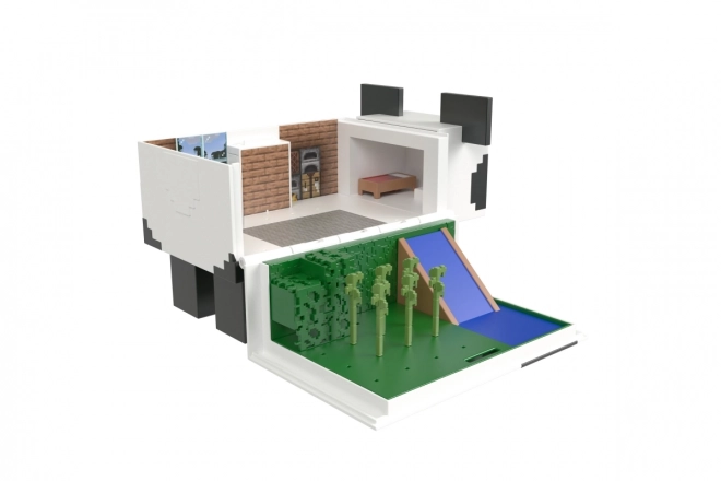 Zestaw figurek Minecraft domek do zabawy z pandą + 2 figurki