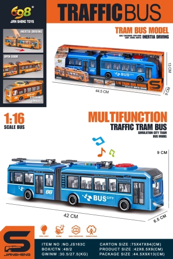 Trolejbus niebieski w skali 1:16
