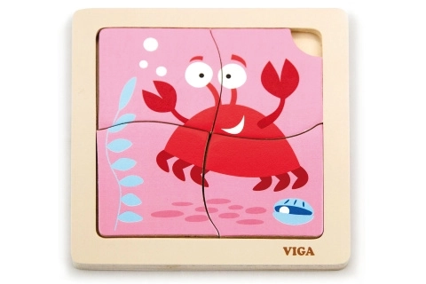 Drewniane Puzzle Krab dla Najmłodszych