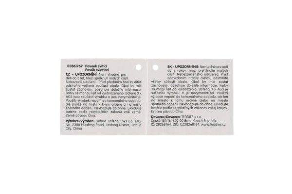 Piłka antystresowa pająk silikonowy 10cm na baterie z światłem 6 kolorów w woreczku 16 sztuk w pudełku