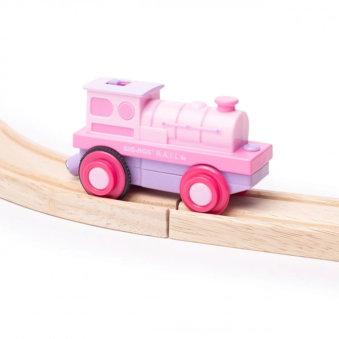 Bigjigs Rail Elektryczna Lokomotywa Silny Różowy