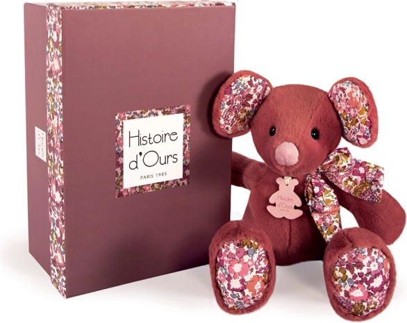 Pluszowa myszka ciemnoróżowa 25 cm – Doudou Histoire d’Ours