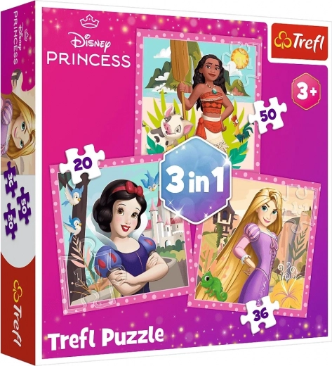 Puzzle 3w1 – piękne kwiaty – DISNEY PRINCESS Trefl