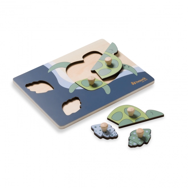 Drewniane puzzle - żółw