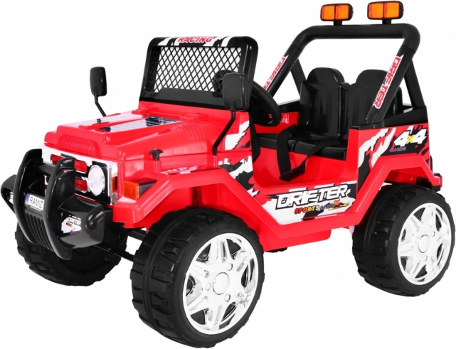 terenowe dziecięce auto elektryczne Raptor Drifter – czerwone, z pilotem, miękkim startem i kołami EVA
