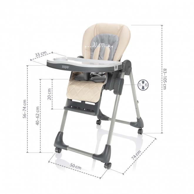 Dziecięce krzesełko Monti 2, Diamond Beige