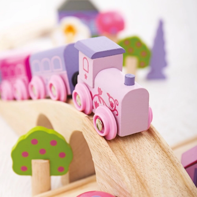 Kolejka drewniana ósemka dla księżniczek 35 części Bigjigs Rail