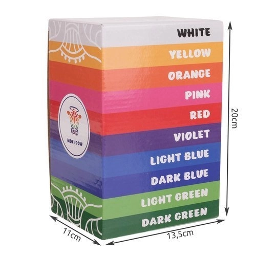 Kolorowy proszek Holi - 10 x 100 g