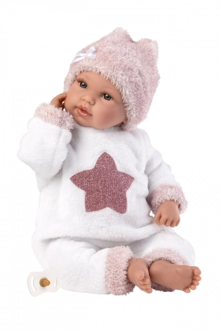 Llorens 63648 NOWORODEK - realistyczna lalka niemowlę z dźwiękami i miękkim materiałowym ciałem - 36 cm