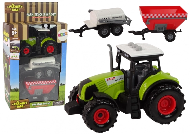 Duży traktor z diodami LED i dźwiękami - zestaw 2 maszyn rolniczych