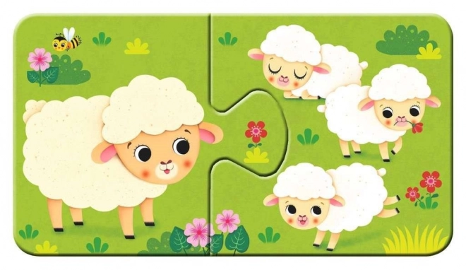 RAVENSBURGER Moje pierwsze puzzle – zwierzątka i młode, 9×2 elementów