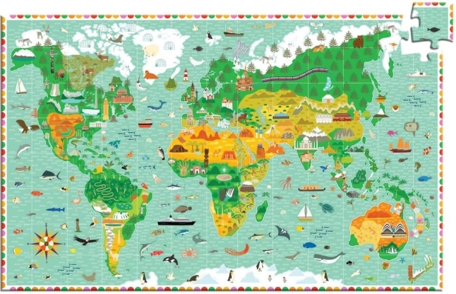 DJECO Puzzle obserwacyjne: wokół świata 200 elementów