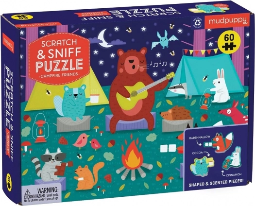 Puzzle o zapachu ogniska – obozowi przyjaciele 60 elementów MUDPUPPY