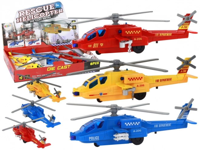 Helikopter ratunkowy z aluminium zasilany mixem dźwięków i świateł