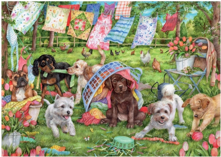 Puzzle Szczenięta w ogrodzie 1000 elementów