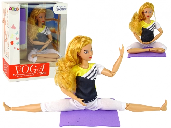 Dziecięca lalka do jogi Długie blond włosy