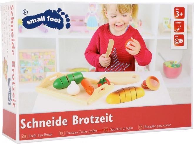Small Foot drewniany zestaw do krojenia chleb