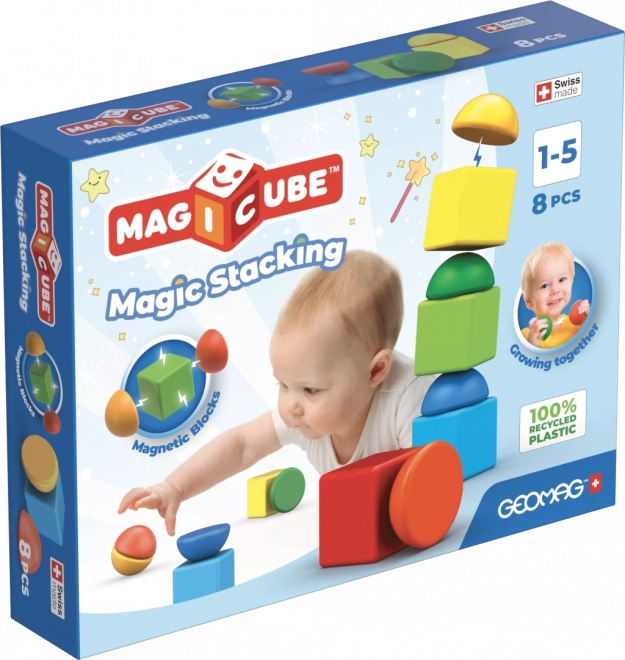 Geomag Magicube Stacking – magnetyczna układanka dla najmłodszych, 8 elementów