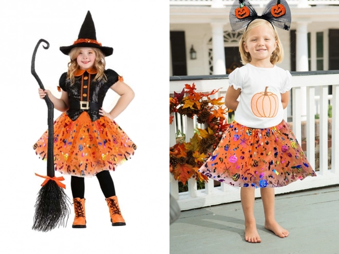 Halloweenowy kostium z opaską i tiulową spódniczką