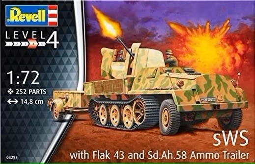 Plastikowy model SWS z Flak43 i przyczepą SD AH58 Ammo