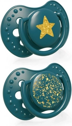 LOVI Smoczek silikonowy dynamiczny Stardust 3-6 m 2 szt. zielony
